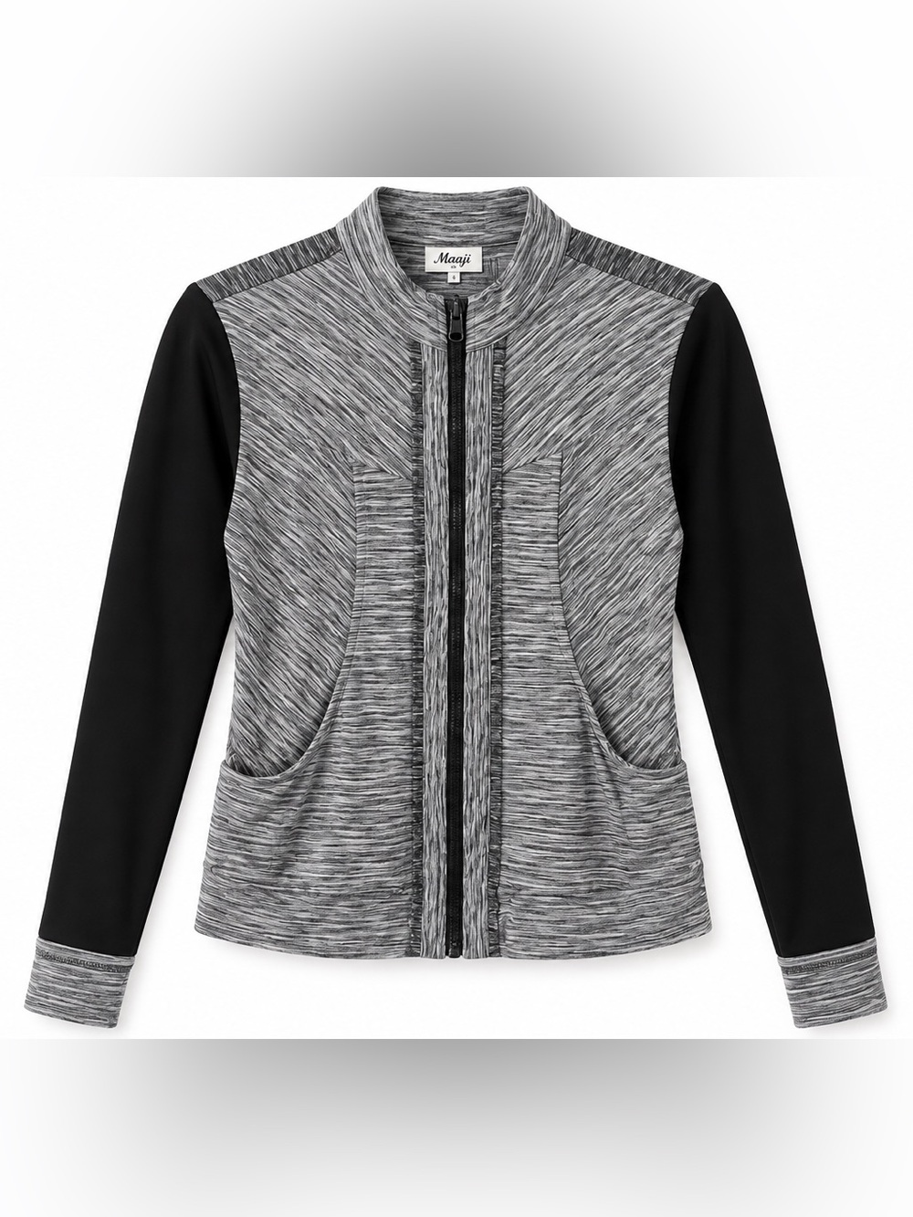 Maaji gray athletic Jacket with Black Sleeves 4